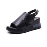 Women's Slope Sandals 2025 New Summer Thick-Soled Fish-Mouthed Sandals Large-Size Thick-Sed Women's Shoes HZ0115