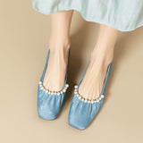 Super Soft ~ Sweet Pearl Flat-Bottom Ballet Single Shoes Women's New Chinese Style Soft-Soled Bean Shoes Grandmother Shoes HZ0115
