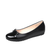 Spring New Korean Version Of The Fashion Round Head Flat-Bottomed Fashion Casual Large-Size Women's Casual Casual Bow Women's Single Shoes HZ0115