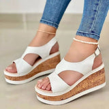 Summer New Slope And Fish Mouth Sandals Women Thick-Sed Loose Cake Casual Sandals Roman Sandals Women Shoes HZ0115