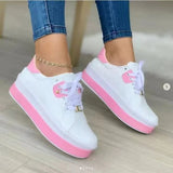 2025 Spring And Summer New Women's Shoes Thick-Soled Shoes Lace Small White Shoes Low Casual Shoe Leather Large Size HZ0115