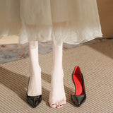 High-Heeled Women's Fine Heel On The Bed Of High-Heeled Shoes In The New Autumn Black Red Back 10 Cm Sexy Pointed Single Shoes In 2025 HZ0115