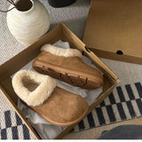Thick Soles Of A Foot Pedal All-Inclusive Birken Shoes Women's Winter 2025 New Plus Velvet Warm Cotton Shoes Small Potatoes Hairy Snow Boots HZ0115