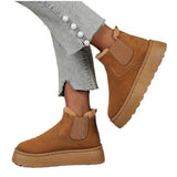 Mid-Winter 2025 New Women's Thick Snow Boots Inside Plus Velvet Round Head Cotton Boots HZ0115
