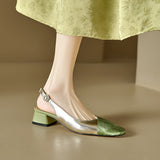 Great-Looking Retro-Print New Chinese Style Head Sandals Women 2025 Summer Color Coarse Back Empty Single Shoes HZ0115