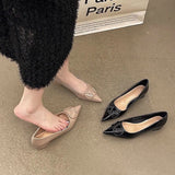 Small 5Cm Invisible Inside The High-Skin Temperament Pointed Side Button Single Shoe French Nude Color Single Shoe HZ0115