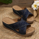 2025 Summer New Women's Slope And Thick-Soled Slippers Large-Size Fish Mouth Leisure Thick-Soled Beach Shoes HZ0115