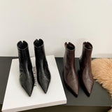 Sharp-Headed And Thin Boots 2025 Winter With Short Boots Plus Velvet Chelsea Boots HZ0115