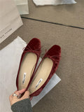 French Flat-Soled Bow Single Shoes Women 2025 New Spring Retro Grandma Shoes Ballet Shoes One Foot Stubble Shoes HZ0115