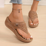 Large-Size Women's Shoes Casual Women's Slippers 2025 New Flat Bottoms Toe Slope And Comfortable Solid Sandals Women HZ0115