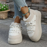Thick Bottom Cross Strap 2025 Autumn And Winter New Fashion Plus Thick Warm Short Barrel Pedal Tight Cotton Shoes HZ0115