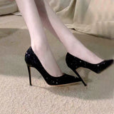 Spring And Autumn 2025 New Wedding Silver High Heels Fine Heel Crystal Wedding Dress Single Shoes Bridal Wedding Shoes Women's Shoes HZ0115