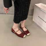 Flat Bottom French Small Scented Single Shoes Women's Shoes 2025 New Spring And Autumn Square Head Temperament Mary Jane Evening Shoes HZ0115