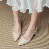 Profy Temperament Light-Mouthed High-Heeled Shoes Korean Version Of Coarse Heel Single Shoes Four Seasons Professional Fashion Women's Shoes Size 41 HZ0115