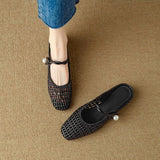 Great Comfort~ Low Heel Woven Hollow Breathable Bag Head Cool Slippers In The Summer Of 2025 HZ0115