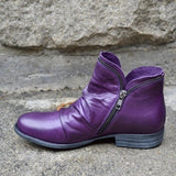 Short Boots Autumn And Winter New Round Head Thick And Double-Side Zipper Short Boots Women's Shoes Martin Boots Large Size Boots HZ0115