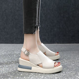 Women's Slope Sandals 2025 New Summer Thick-Soled Fish-Mouthed Sandals Large-Size Thick-Sed Women's Shoes HZ0115