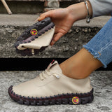 Fashion Single Shoes 2025 Autumn New Soft Back Hand Sewing Large-Size Casual Women's One-Legged Lazy Shoes HZ0115