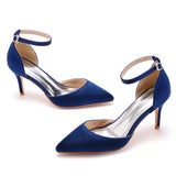 7 Cm Fine Heel Plus-Size Sandals Banquet Women's Shoes High-Heeled Sandals High-Heeled Sandals Satin Dress Long Skirt Shoes HZ0115