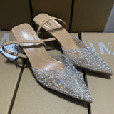 ZA Home 2025 New Spring New Transparent Pearl Water Drill Hot Shoes Fairy Wind Tip Fine Half Bag Head HZ0115