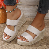 2025 New Summer Slope And Thick-Soled Sandals Plus-Size Shoes With Casual Fish Mouth Thick Soles HZ0115