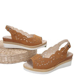 2025 New Summer Women's Slope Sandals Large Thick Bottom Slope And Fish Mouth Sandals Belt Buckle HZ0115