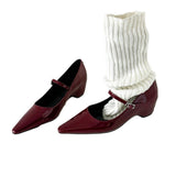 British Wind Patent Leather Tip Commuting High Heel Shoes Single Shoes To Increase The Word Buckle Temperament Mary Precious Shoes HZ0115