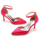 7 Cm Fine Heel Plus-Size Sandals Banquet Women's Shoes High-Heeled Sandals High-Heeled Sandals Satin Dress Long Skirt Shoes HZ0115