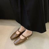 Fairy Wind Flat Bottom Bao Head Half Slippers Women Wear 2025 Spring New Pregnant Women Pedaling Small Fragrant Breeze Shoes Tide HZ0115