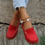 Single-Shoe Large-Size New Bean Shoes Women's 2025 Summer Round Head Flat Simple Casual Mother Shoes Lefu Shoes HZ0115