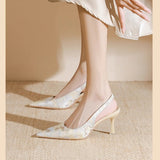 2025 Summer New Sharp High Heel Women's Fashion Single Shoes New Chinese Style Cheongsam Banquet Wedding Shoes HZ0115