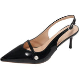 In The Summer Of 2025, The New Word With Pearl Tip High Heels Fine Heels With Shallow Daily Casual Women's Shoes HZ0115
