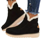 New Thick Solid Color Warm Velvet Snow Boots Women Retro Cotton Boots Home Large Cotton Shoes Women's Boots HZ0115