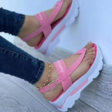 New Sandals Women Autumn Summer Lady's Toe-Sleet Thick Soles Increase High-Color Casual Large-Size Women's Shoes HZ0115