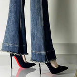 Long Standing Not Tired Black High-Heeled Women's Fine Heel Sexy Night Scene 2025 New Temperament Professional Work Shoes Single Shoes Women HZ0115
