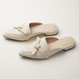 2025 Summer New Head Tip Half Slippers Women Wear Muller Shoes Flat Bottom Half Cool Drag HZ0115