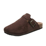 Baotou Slippers Female Couple Softwood Tug Wish Large Size Roman Shoes Casual Half-Dragging Lazy Shoes Trend HZ0115