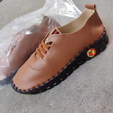 Large-Size Hand-Sewn Soles Of Casual Mother Shoes Soft Soles 2025 New Flat-Soled Round-Headed Single Shoes HZ0115