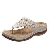 2025 Large-Size Drill Toes Outside Wearing Beach Sandals Flat-Bottomed Loose Cake Bottom Slippers Women HZ0115