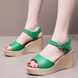 White Toe-Word High Heels 8CM Slope And Women's Waterproof Table Comfortable Loose Cake 33-43 Black Hollow Sandals HZ0115
