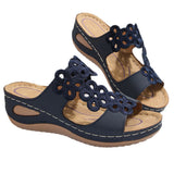 2025 Summer New Women's Slope And Thick-Bottomed Slippers Large-Size Fish Mouth Casual Beach Shoes Women HZ0115