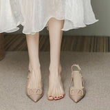 High-Heeled Women's Spring And Summer Light-Mouthed Wedding Shoes Large-Size Fashion Nude Small Scent Wind And Bag Head V Word HZ0115