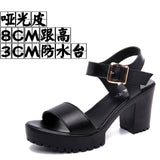 Thick And Thick Waterproof Table Sandals Women High Heel With Heel Toe Model Show Shoes Buckle With Fish Mouth Sandals Shoes Women HZ0115