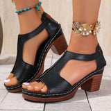 2025 Summer Women's High-Heeled Sandals Wear Coarse Heeled Sandals HZ0115