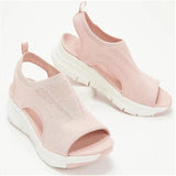 New Sandals Women's Autumn And Summer Net Cloth Thick Soles Of The Pedal Fish Mouth Flying Leisure Sports Large-Size Sandals HZ0115
