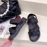 Korean Version Of Sandals Women 2025 New Flat-Soled Soft-Soled Beach Sandals Magic Sandals Women's Sports Shoes HZ0115