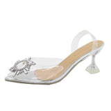 Transparent Crystal Shoes Women's New Fashion Singles Women's Water Diamond Sharp Heading Sheeled High Heels Women's Dance Shoes In Autumn 2025 HZ0115