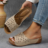 2025 Summer New Women's Thick Bottom Slippers Large-Size Fish Mouth A Word Wide Striped Thick Bottom Slippers Women HZ0115