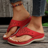 Summer New Outdoor Large-Size Roman Sandals Casual Comfortable Hollow Thick Bottom Clip Cool Slippers Women HZ0115