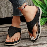 Summer New Outdoor Large-Size Roman Sandals Casual Comfortable Hollow Thick Bottom Clip Cool Slippers Women HZ0115